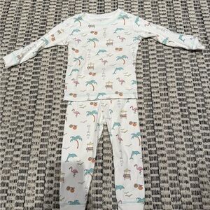 Noomie White Miami Beach Print Pajama Set